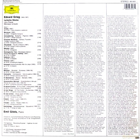 Emil Gilels: Grieg Lyric Pieces [Winyl]