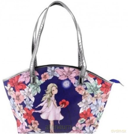 Curved Shopper Bag - Midnight Garden
