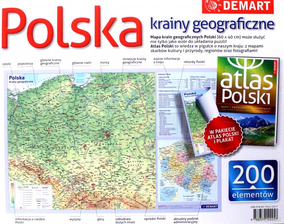 Polska-krainy geograficzne+atlas [PUZZLE]