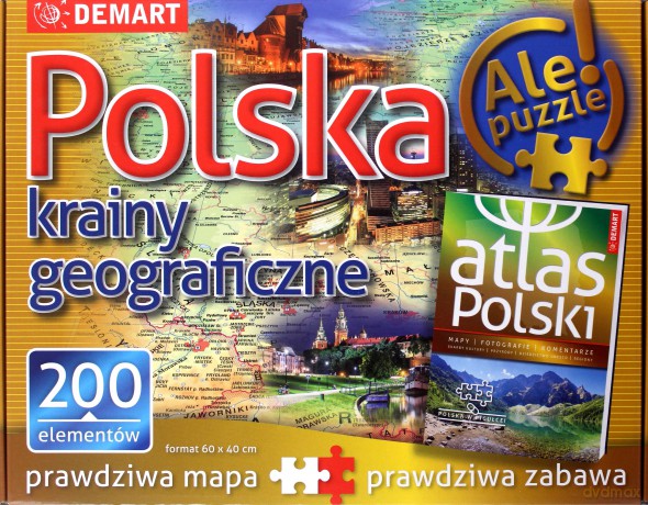 Polska-krainy geograficzne+atlas [PUZZLE]