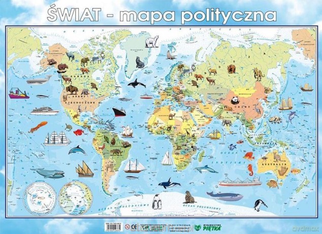 Świat mapa polityczna. Podkładka na biurko [KSIĄŻKA]