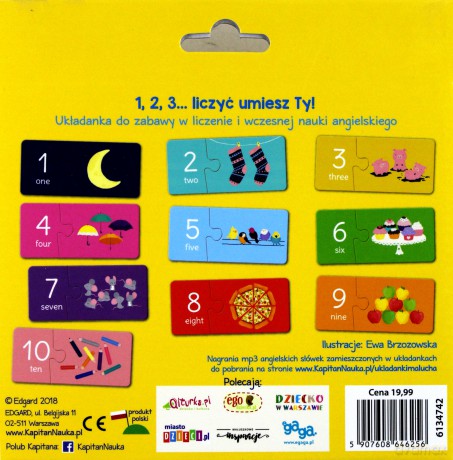 Kapitan Nauka. Układanki malucha. Angielski. Liczby. 1-3 lata [KSIĄŻKA]