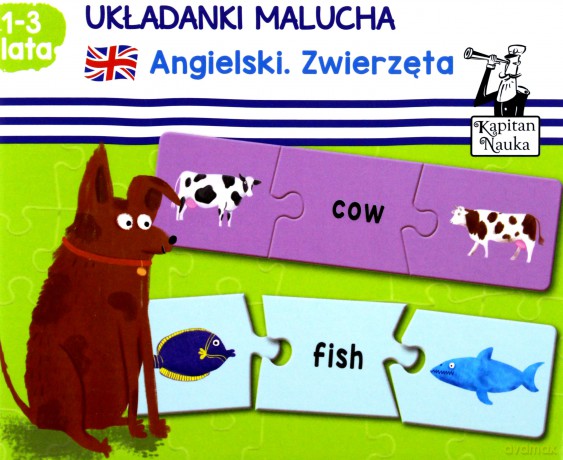 Kapitan Nauka. Układanki malucha. Angielski. Zwierzęta. 1-3 lata [KSIĄŻKA]