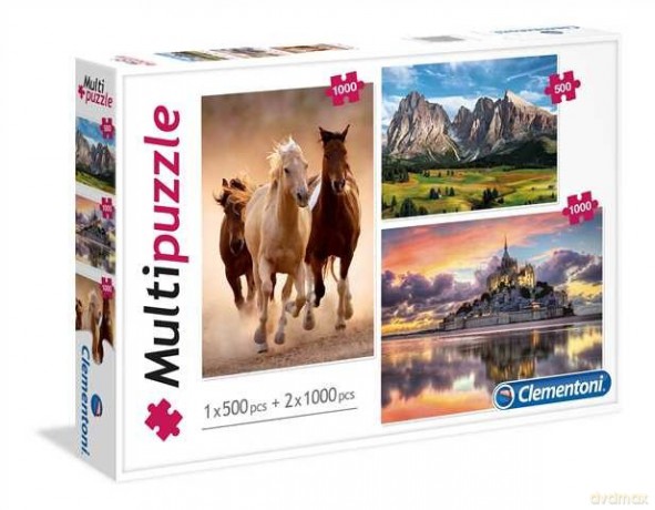 CLEMENTONI 1x500 + 2x1000 el. Linia Specjalna Mix [PUZZLE]