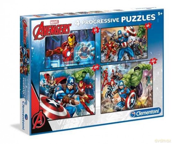 CLEMENTONI 20+60+100+180 el. Linia Specjalna Avengers [PUZZLE]