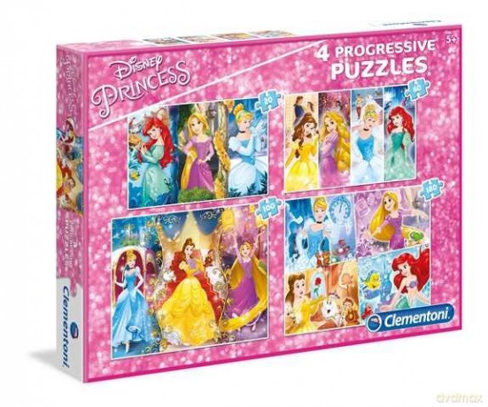 CLEMENTONI 20+60+100+180 el. Linia Specjalna Księżniczki Disneya [PUZZLE]