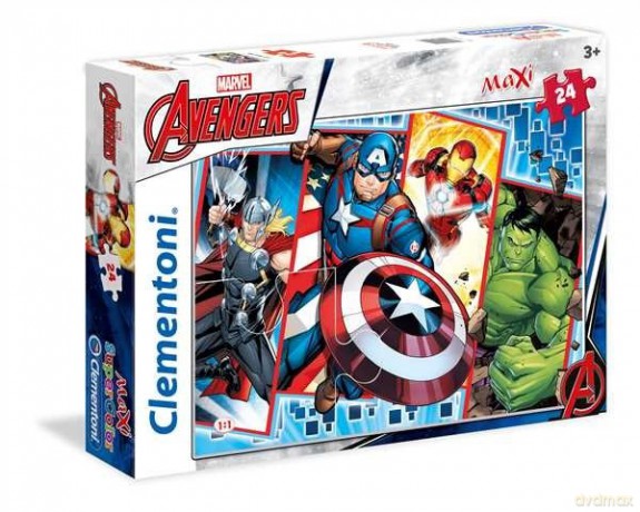 CLEMENTONI 24 el. MAXI Super Kolor Avengers [PUZZLE]