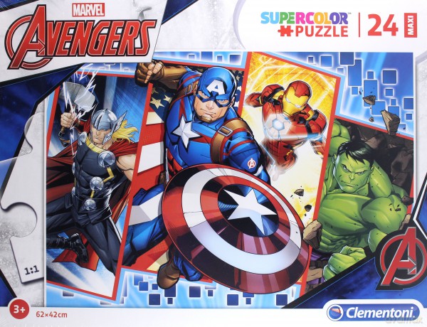 CLEMENTONI 24 el. MAXI Super Kolor Avengers [PUZZLE]