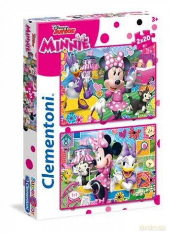 CLEMENTONI 2x20 el. Super Kolor Minnie, Happy Helpers [PUZZLE]