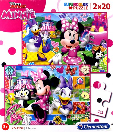 CLEMENTONI 2x20 el. Super Kolor Minnie, Happy Helpers [PUZZLE]