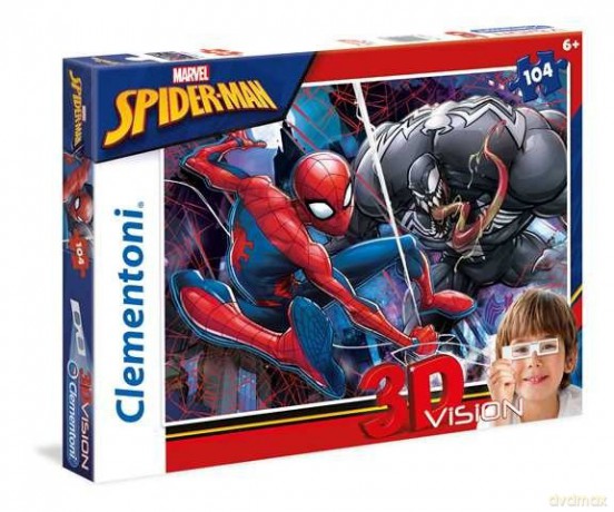 CLEMENTONI 3D VISION 104 el. Spider-Man [PUZZLE]