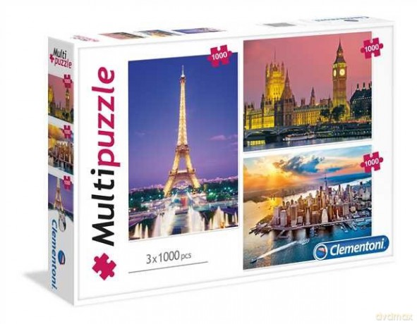 CLEMENTONI 3x1000 el. Linia Specjalna Miasta [PUZZLE]