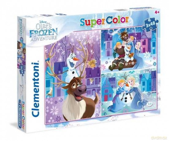 CLEMENTONI 3x48 el. Super Kolor Kraina Lodu, Przygoda Olafa [PUZZLE]