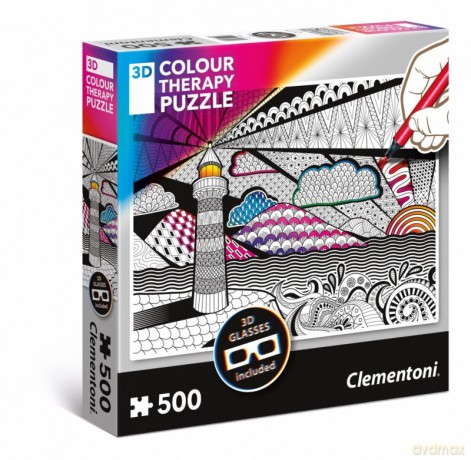 CLEMENTONI 500 el. 3D Color Therapy Latarnia morska [PUZZLE]