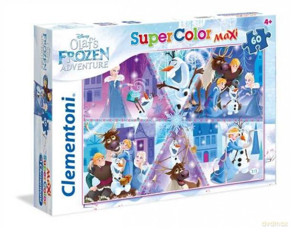 CLEMENTONI 60 el. MAXI Super Kolor Kraina Lodu, Przygoda Olafa [PUZZLE]