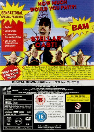 Better Call Saul Season 3 [DVD]
