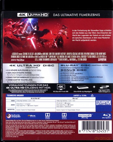 Star Wars: Episode VIII - The Last Jedi (Gwiezdne Wojny: Ostatni Jedi) [Blu-Ray 4K]+[Blu-Ray]