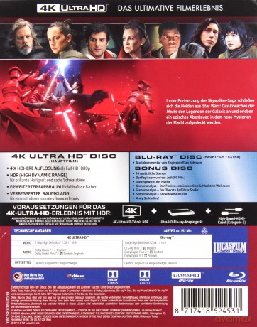 Star Wars: Episode VIII - The Last Jedi (Gwiezdne Wojny: Ostatni Jedi) [Blu-Ray 4K]+[Blu-Ray]