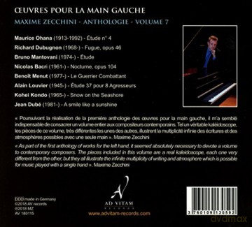 Maxime Zecchini: Oeuvres pour La Main Gauche vol. 7 (digipack) [CD]