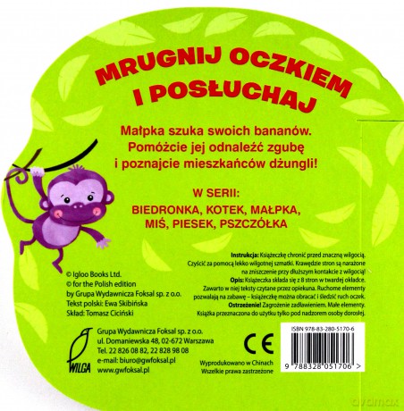Małpka mrugnij oczkiem i posłuchaj [KSIĄŻKA]