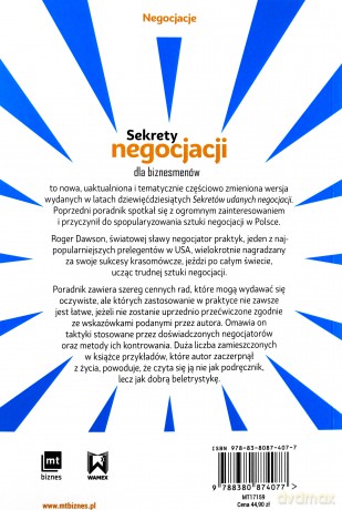 Sekrety negocjacji dla biznesmenów - Roger Dawson [KSIĄŻKA]