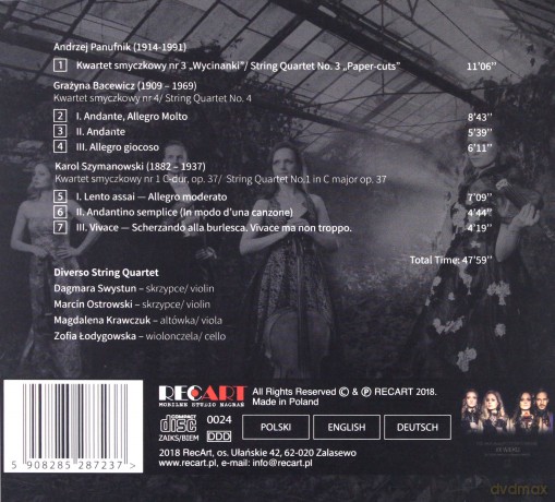 String Quartet Diverso: Polskie Kwartety Smyczkowe XX Wieku [CD]