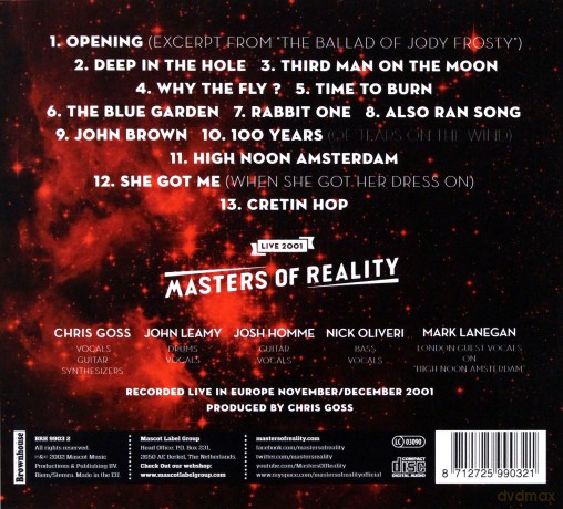 Masters Of Reality: Live Flak N Flight (digipack) [CD]