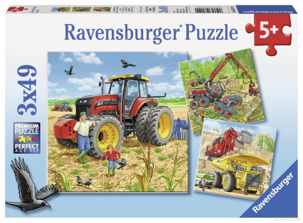 RAVENSBURGER 3 x 49 el. Ogromne Maszyny [PUZZLE]