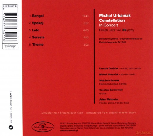 Michał Urbaniak Constellation: In Concert (Polish Jazz vol. 36) [CD]
