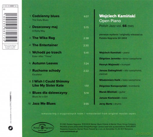 Wojciech Kamiński: Open Piano (Polish Jazz vol. 66) [CD]