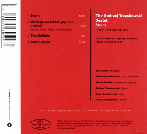 Andrzej Trzaskowski Sextet: Seant (Polish Jazz vol. 11) [CD]