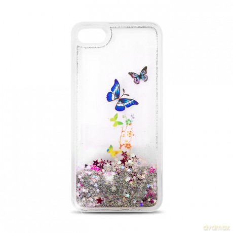 Nakładka Liquid Glitter TPU Butterfly do Samsung J5 J510 2016 srebrna
