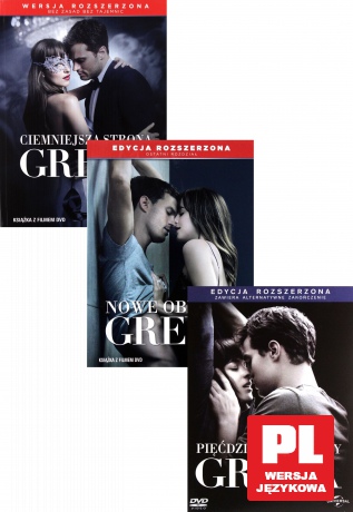 Pięćdziesiąt twarzy Greya / Ciemniejsza strona Greya / Nowe oblicze Greya Pakiet [3DVD]