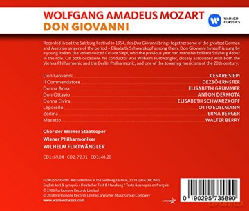Furtwangler & Siepi & Dermota & Edelmann & Schwarzkopf & Grummer & Berry & Berger: Mozart: Don Giovanni (Live At Salzburg, 1954) [3CD]