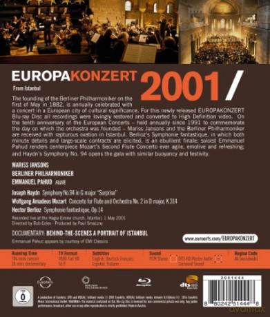 Emmanuel Pahud: Berliner Philharmoniker Europakonzert 2001 From Istanbul - Mariss Jansons [Blu-Ray]