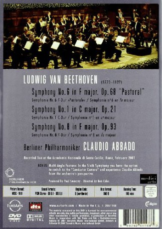 Claudio Abbado: Beethoven: Symphonies 1, 6, 8 (Abbado) [DVD]