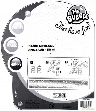 Bańki mydlane 50 ml dinozaur