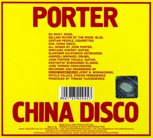 John Porter: China Disco (Remastered) (digipack) [CD]