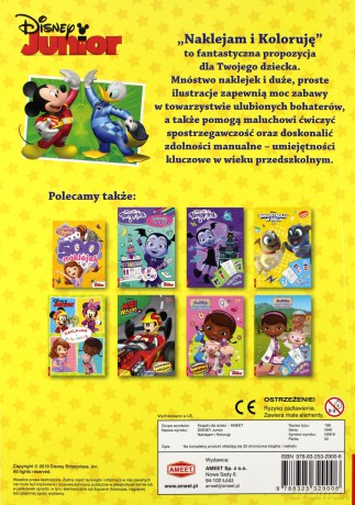 Naklejam i koloruję. Disney Junior [KSIĄŻKA]