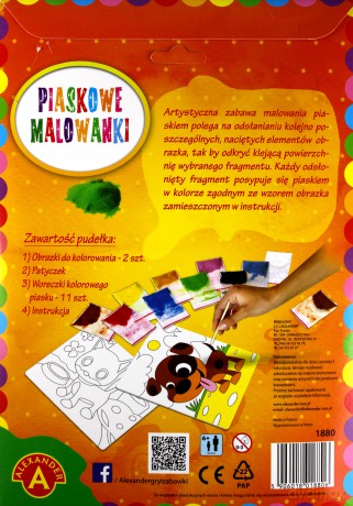Piaskowe malowanki - Piesek i Kotek