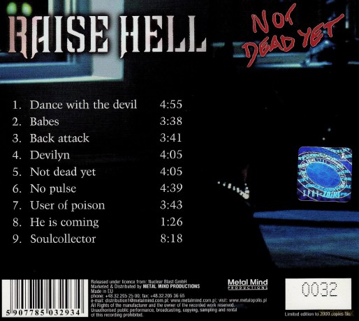 Raise Hell: Not Dead Yet (Remastered) (digipack) [CD]