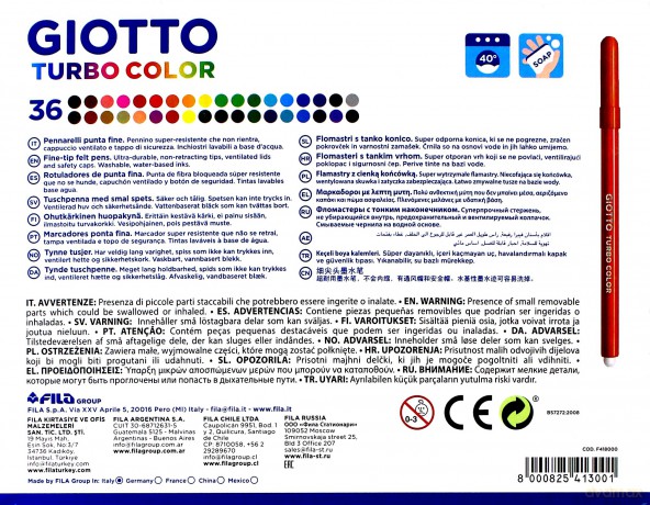 Pisaki Turbo Color 36 kolorów