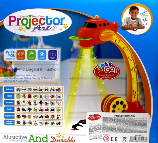 Projektor plastikowy z akcesoriami