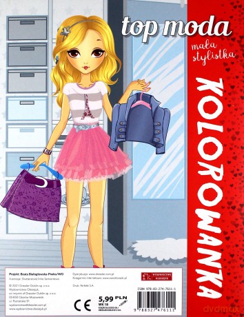 Top moda. Mała stylistka. Kolorowanka czerwona [KSIĄŻKA]