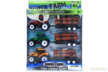 Traktor z akcesoriami 21 cm 3 el.