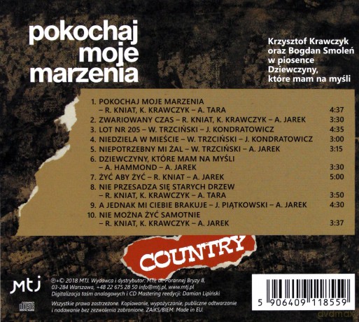Krzysztof Krawczyk: Country album: Pokochaj moje marzenia [CD]