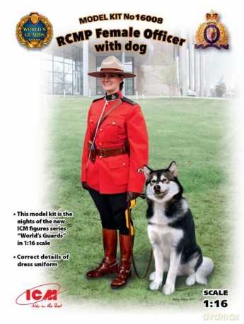 1/16 RCMP Female Officer with dog