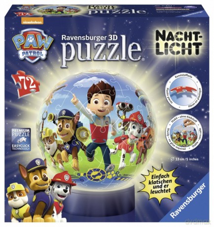 RAVENSBURGER 72 el. Lampka, Psi Patrol [PUZZLE]