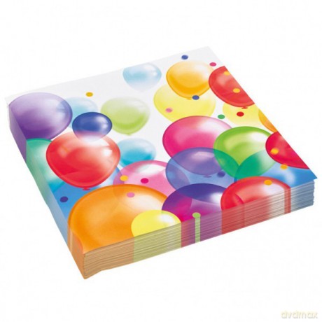 Serwetki 33 x 33 cm Balony, 20 sztuk