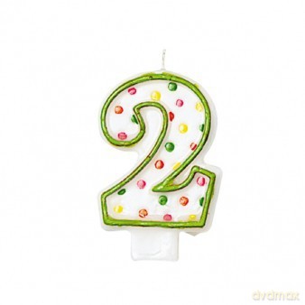 Świeczka cyferka duża 7,6 cm nr 2